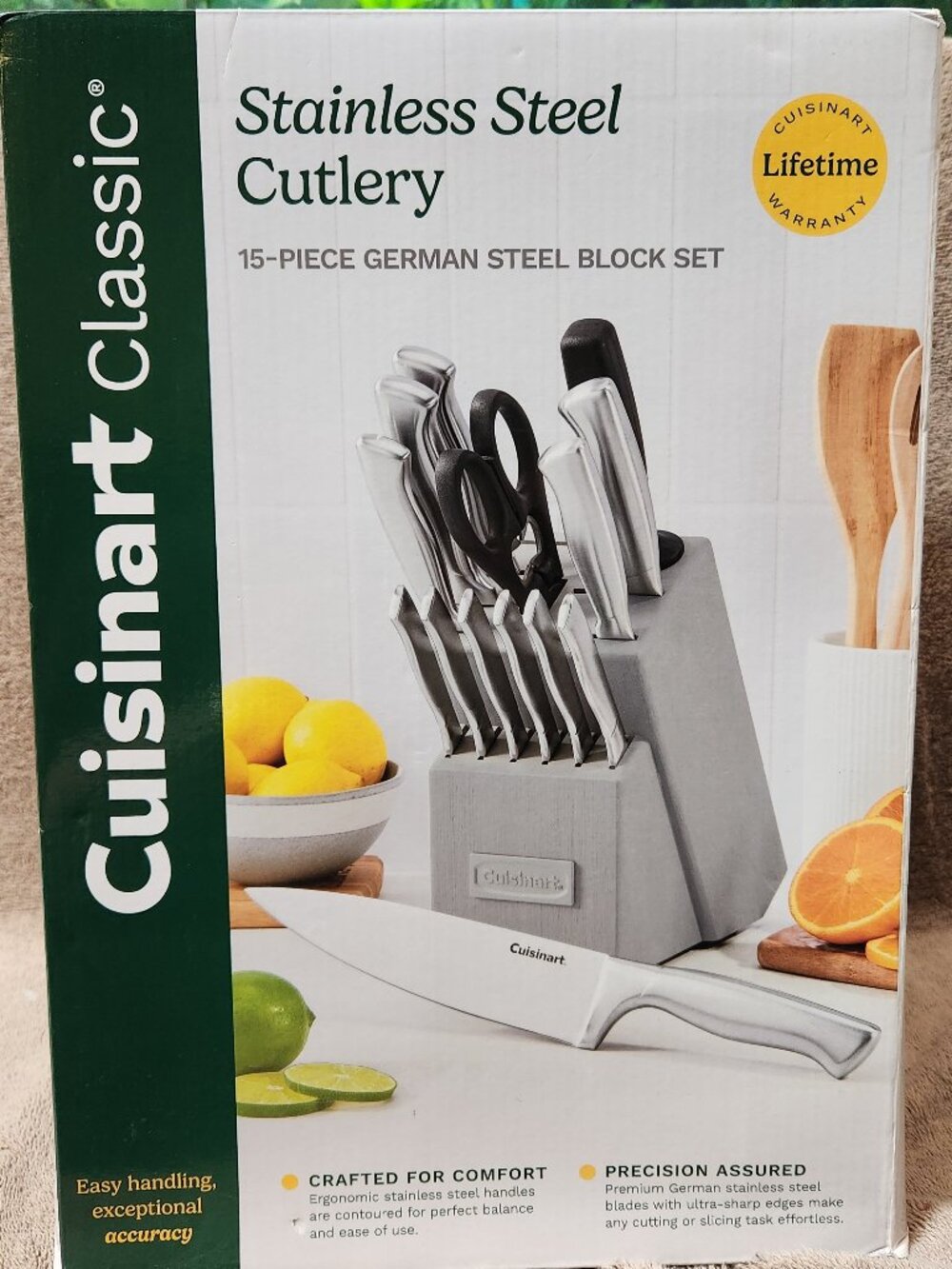 CUISINART Classic Stainless Steel 15-Piece Cutlery Block Set - NEW NIB